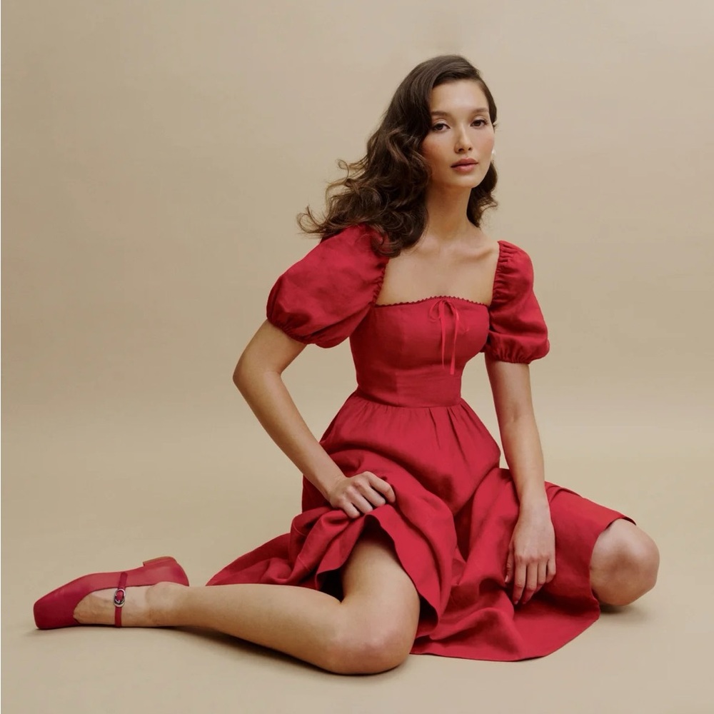 Reformation Marcella Linen Dress (size 0)